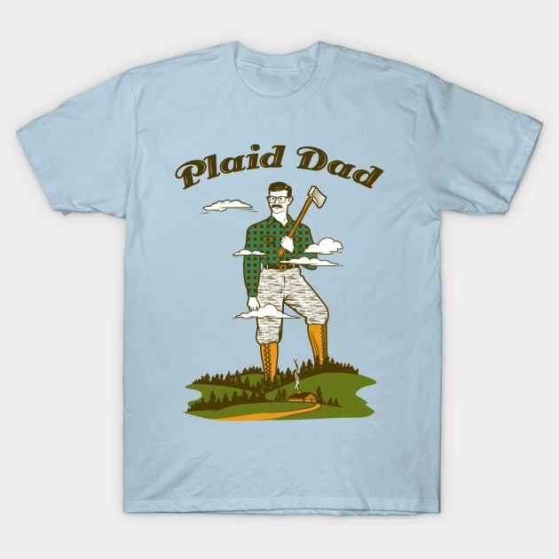 Plaid Dad T-Shirt by glennpretennd